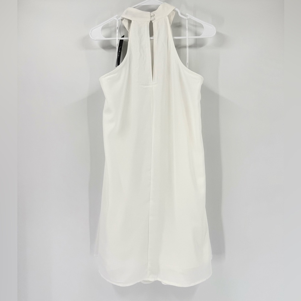 Lulus Love of Mine White Halter Mini Midi Swing Dress, Size L,‎ NWT - Picture 11 of 15